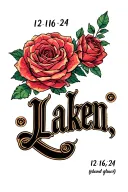 "Laken " birthday date of 12/16/24 tattoo design idea