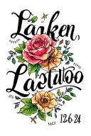 "Laken " birthday date of 12/16/24 tattoo design idea