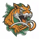 university of Miami hurricanes logo above the buttock region tattoo design idea