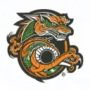 university of Miami hurricanes logo above the buttock region tattoo design idea