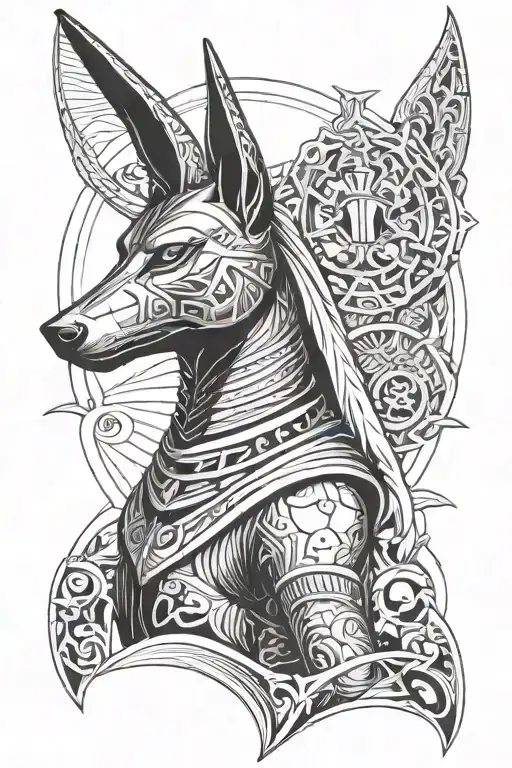 anubis and thoth God tattoo design idea