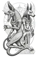 anubis and thoth God tattoo design idea