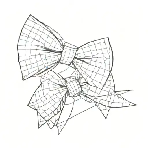 simple checkered male bowtie tattoo design idea