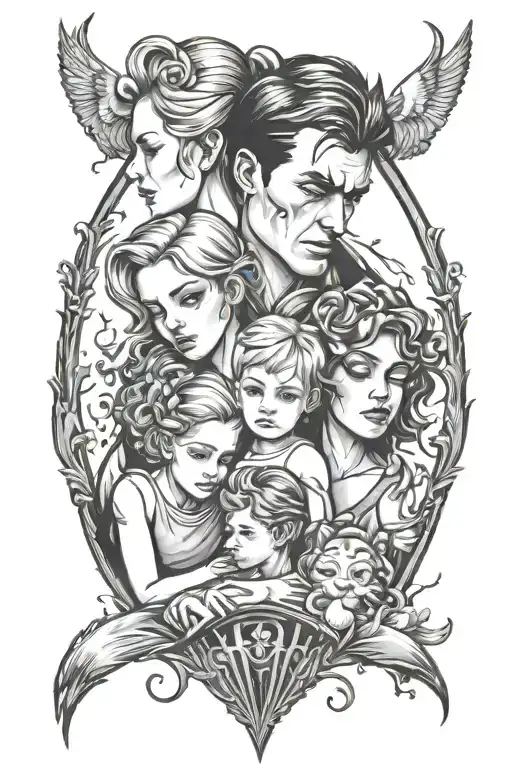 Broken Family tattoo design idea