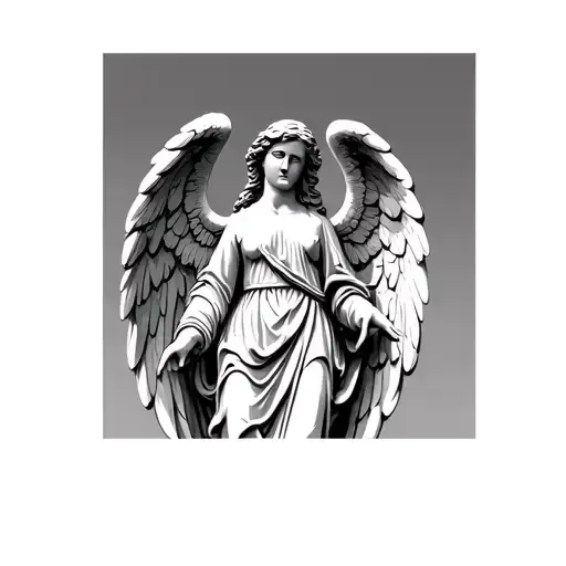 angel statue tattoo design idea