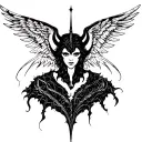 Devil And Angel Neck tattoo design idea