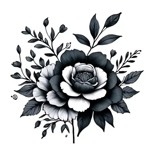 family symbol, birth month flowers (February, May, July), togetherness, unity, cancer constellation, elegant tattoo design idea