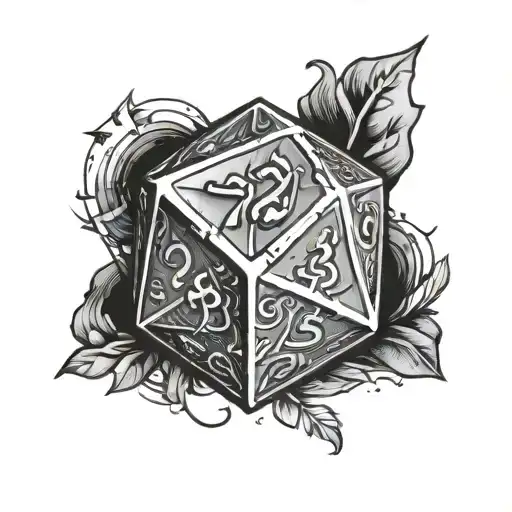 D20 Dice tattoo design idea