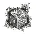 D20 Dice tattoo design idea