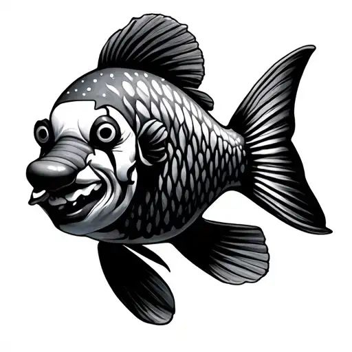 clown,fish tattoo with best friend tattoo design idea