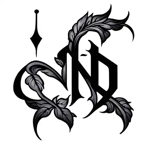 ND calligraphy style tattoo design idea
