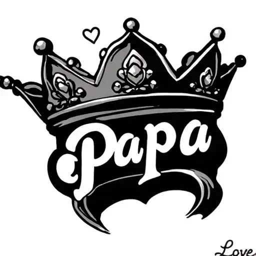 "Love PaPa" "Love PaPa" princess crown tattoo design idea