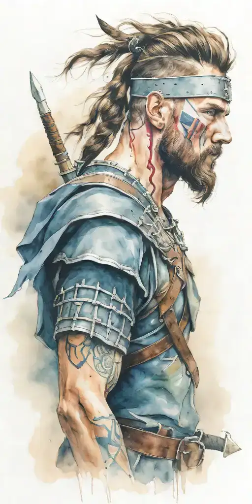 scottish warrior tattoo design idea