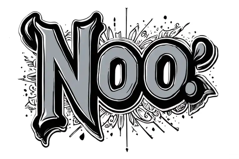 "Noo;" "Noo;" Middle Finger tattoo design idea