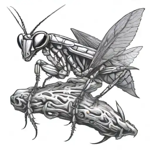 mantis tattoo design idea