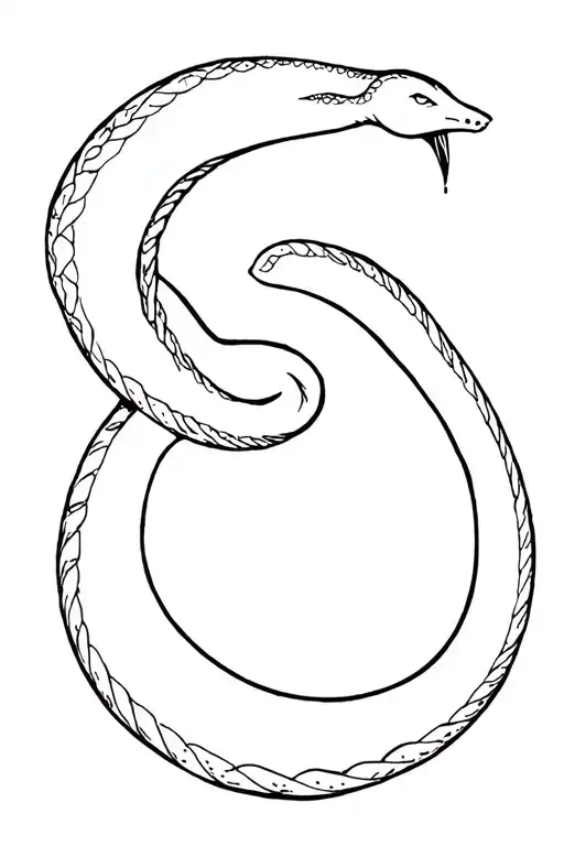 I want an image of an Ouroboros. Its body should form a Mobius strip. The snake should be clearly shown eating its tail. tattoo design idea