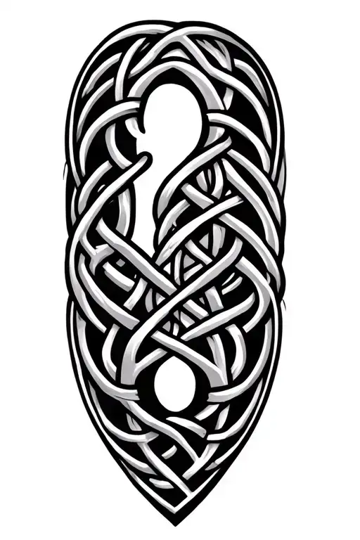a question mark tattoo using celtic knotwork tattoo design idea