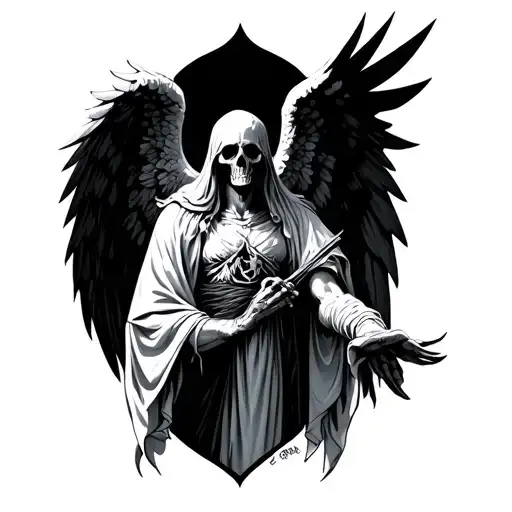 azrael angel of death tattoo design idea