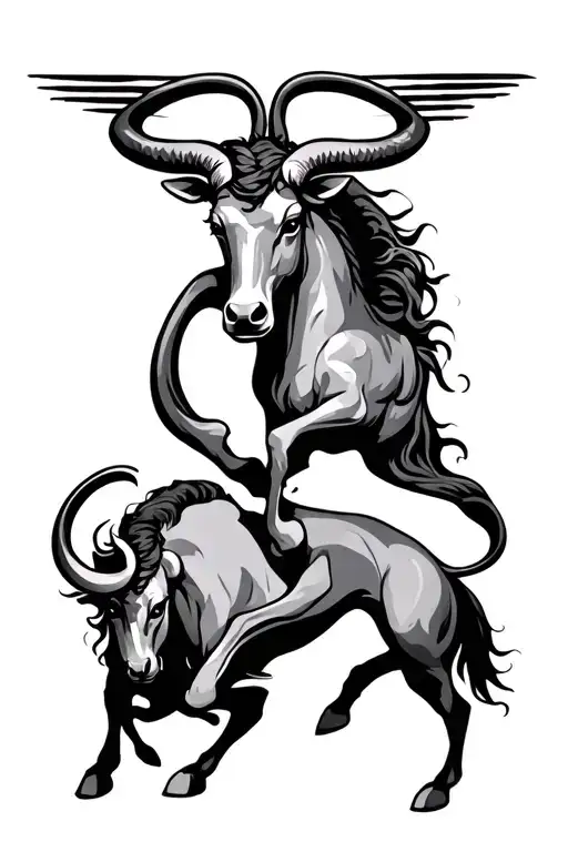 Sagittarius AND Taurus tattoo design idea