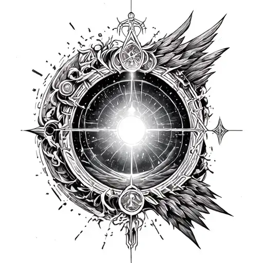 a portal to another universe and esoteric tattoo design idea