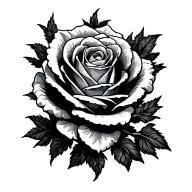 Scottish , small rose tattoo design idea
