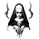 Evil Nun tattoo design idea