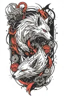 naruto nine tails fox tattoo design idea