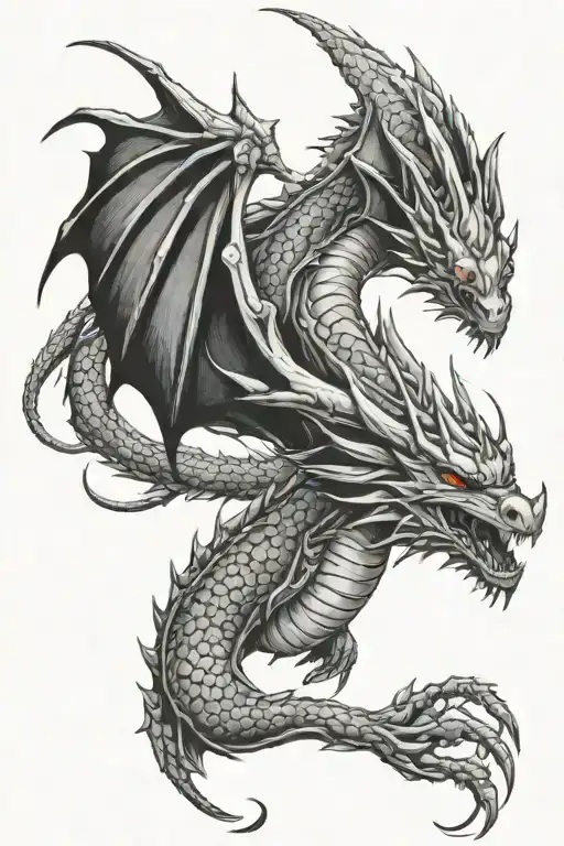 black metal dragon tattoo design idea