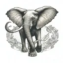 A tattoo design of an elephant with angel wings, representing protection and guidance for abuse survivors tattoo design idea