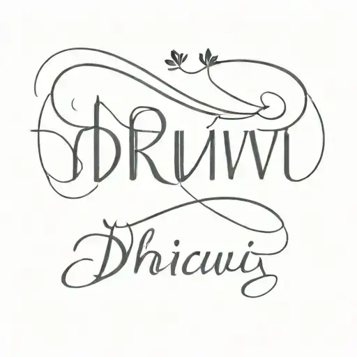 dhruvi name in hidden message tattoo design idea