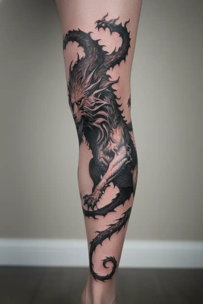 cerberus + hell tattoo design idea