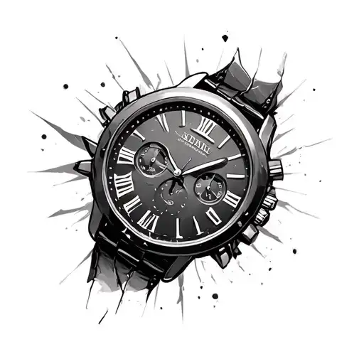 Broken Watch tattoo design idea
