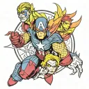 bisexual marvel fan tattoo design idea