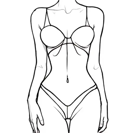a simple easy to draw tatoo women full body curves  tattoo design idea