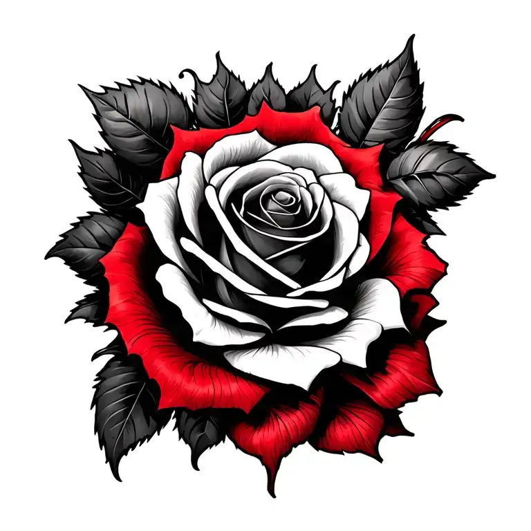 Red Rose and Bullet Choker necklace tattoo design idea
