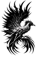 Phoenix rising from ashes tattoo design idea