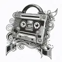 mixed tape tattoo design idea