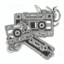 mixed tape tattoo design idea