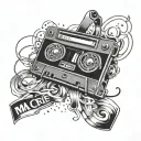 mixed tape tattoo design idea