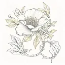 kintsugi flower tattoo design idea