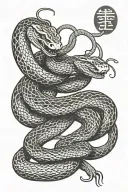 Japanese snake wrapped loosely tattoo design idea