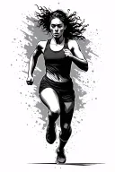 Runner crossing finish tattoo design idea