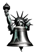 liberty bell next to Statue of Liberty  tattoo design idea