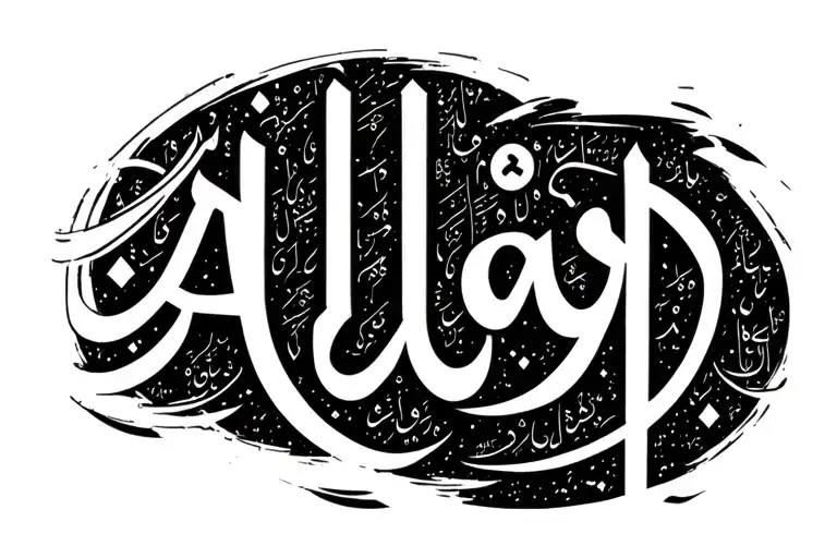 allah simple text tattoo design idea