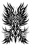 symmetric winged tree tattoo design idea
