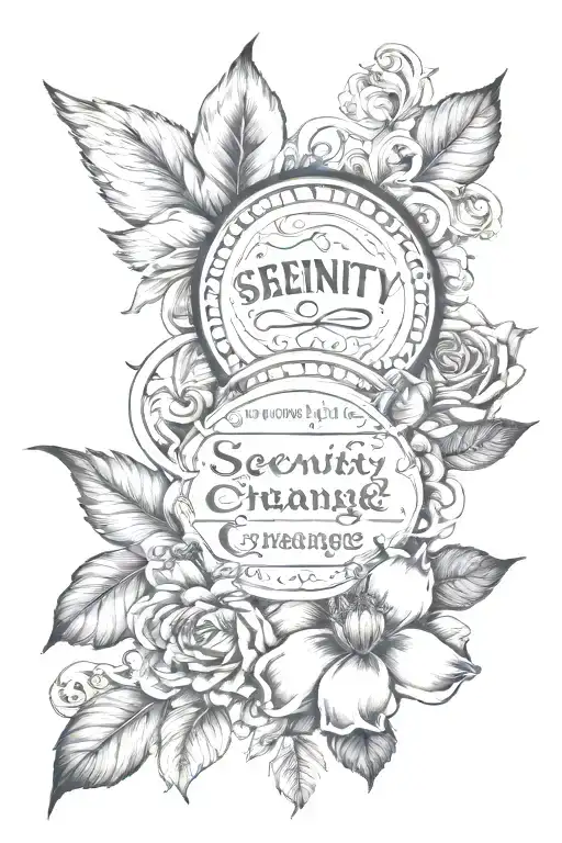 Serenity Prayer tattoo design idea