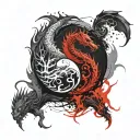 Yin Yang Dragon tattoo design idea