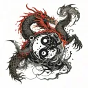 Yin Yang Dragon tattoo design idea
