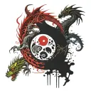 Yin Yang Dragon tattoo design idea