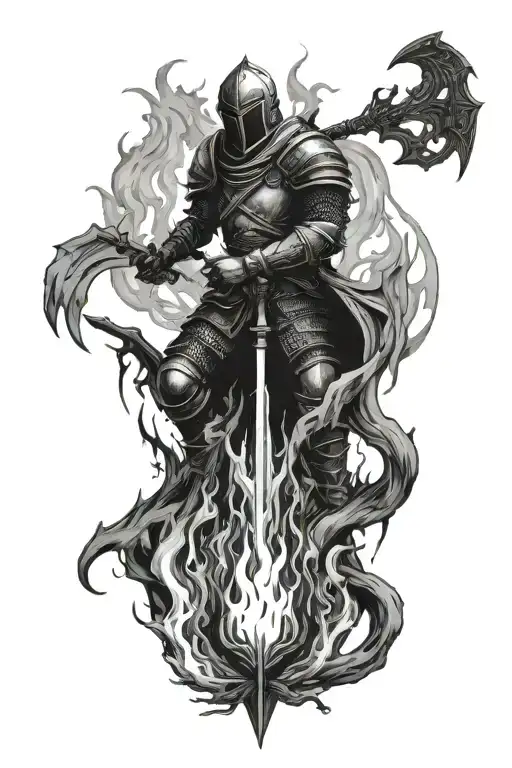 Dark Souls bonfire tattoo design idea
